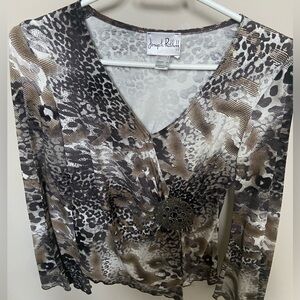 Joseph Ribkoff leopard print top size 10